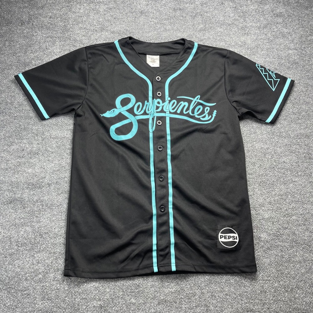 Arizona Diamondbacks Serpientes Pepsi Baseball Jersey Mens Medium Black Teal